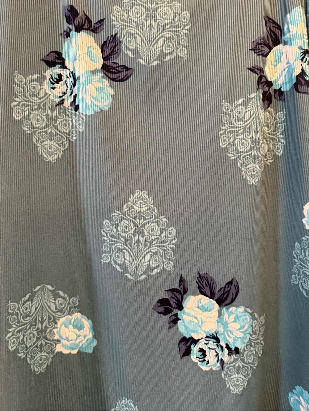 LuLaRoe Sleeveless Floral Tank in Teal Blue - Picture 2 of 4